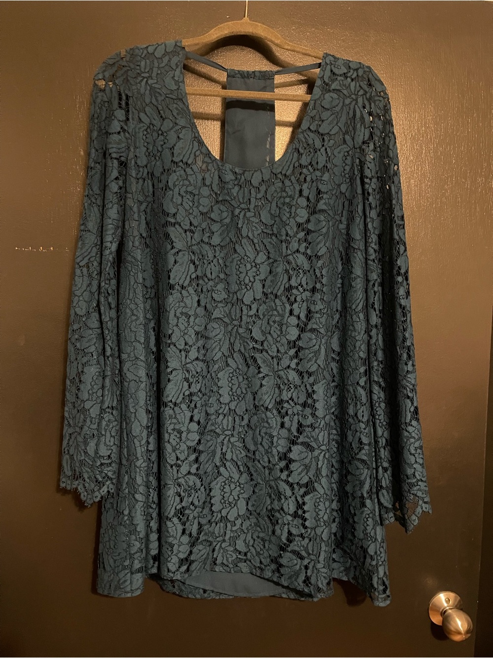 Chaser Teal Lace Mini Dress